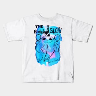 The Birthday Sloth Watercolor Kids T-Shirt